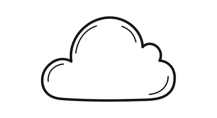 Fototapeta premium Simple Hand-Drawn Cloud Outline Vector Illustration, Minimalist Black Line Art Doodle for Weather and Sky Design