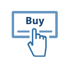 Obraz premium Blue button icon with 