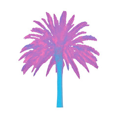 Fototapeta premium PNG Vibrant pink palm tree illustration.