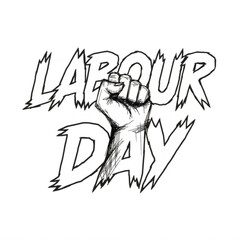 Obraz premium Celebratory illustration of labour day with a stylized figure and text Vector, illustration