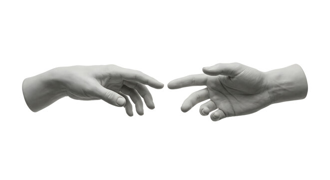 Two hands almost touching symbolizing missed connection