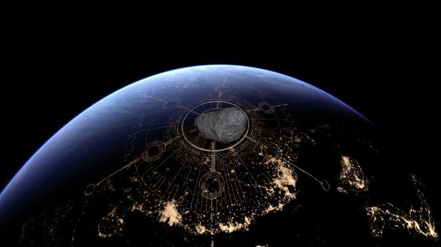 地球と宇宙空間　3DCGレンダリング