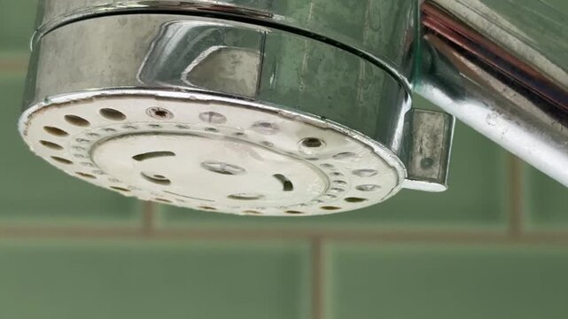 Old calcified plumbing nozzle macro close up