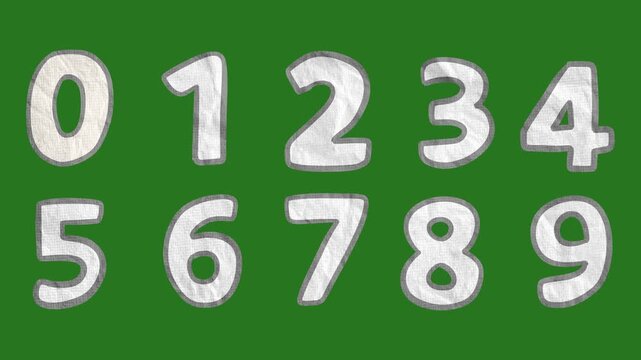 Hand Drawn Doodle Numbers 1 to 10 2D Animation Green Screen Asset | Counting Numbers Motion Overlay | Fun Hand-Drawn Counting Animation for Education Videos
