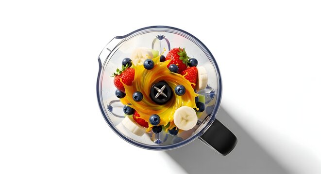Fruits in a blender 