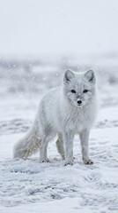 Obraz premium Arctic Fox Snow Rare Winter Wildlife