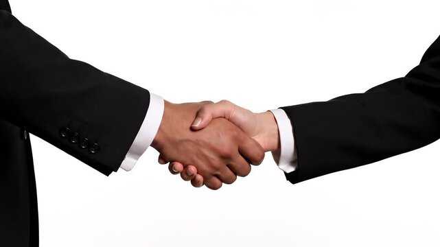 Two businessmen shaking hands professional agreement
