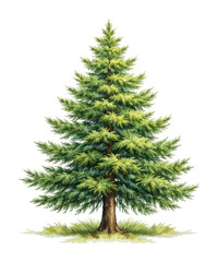 Fototapeta premium PNG Lush evergreen tree illustration.