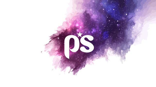 Vibrant abstract cosmic splash with swirling purple, pink, and blue nebula-like colors on a clean white background, digital art.