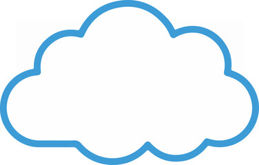 Obraz premium Blue outline cloud illustration representing weather and climate.