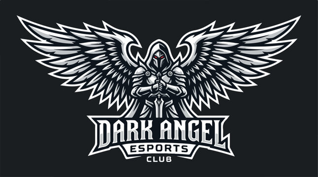 Dark Angel Esports Club Logo - A Powerful Emblem of Gaming.