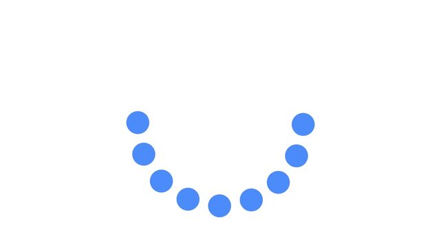 Blue circular loading progress bar animation with rotating dots for software and apps.
