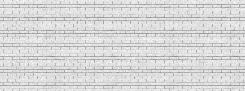 White brick wall seamless texture background tile. Paint on street subway stone exterior.