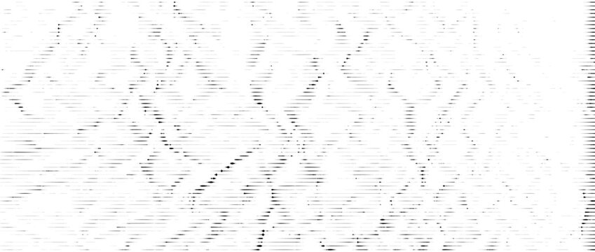 Horizontal distressed line texture. Black aged striped pattern background. Linear halftone scratch photocopy backdrop. Vector damaged scanned image concept wallpaper. Weathered worn paper effect print