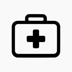 Obraz premium Flat vector illustration of a minimalist first aid kit, perfect for medical icons, health apps, or emergency preparedness guides.