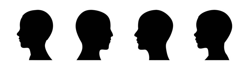 Explore silhouette profile portrait art black and white headshot graphic design elements vector illustration © PURE VECTOR WORK