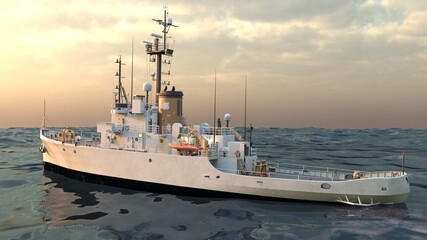 Naklejka premium 艦艇 3DCGレンダリング