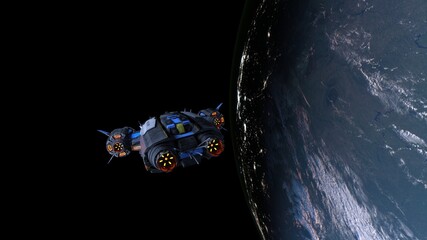 宇宙船と地球　3DCGレンダリング © tsuneomp