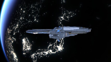 宇宙船と地球　3DCGレンダリング © tsuneomp