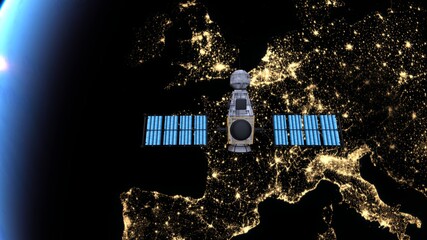 人工衛星と地球　3DCGレンダリング © tsuneomp