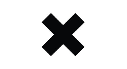 Obraz premium Abstract geometric shape resembling an x stark black form silhouette