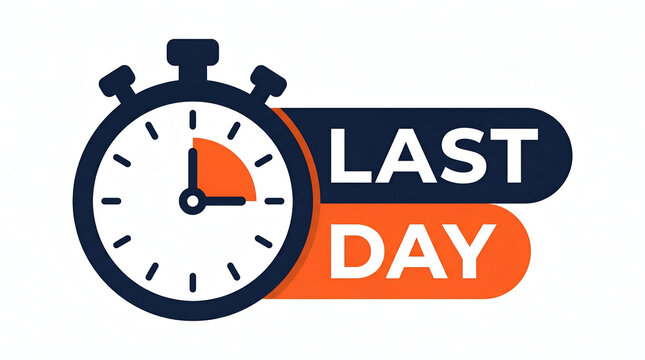 Last Day Sale Clock Icon Reminder for Final Discount Opportunity