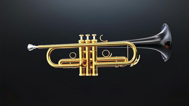 Golden trumpet on a black background (1)