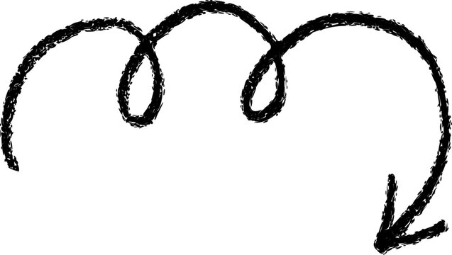 Crayon Drawn Swirl Arrow