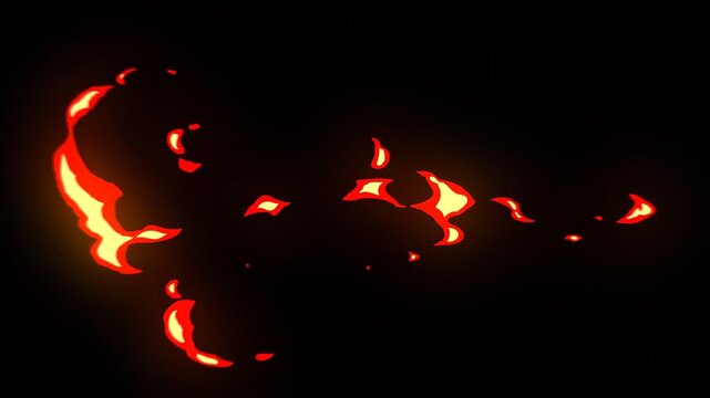 2D cartoon comic fire effect collection with alpha channel