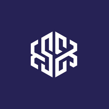 Geometric Monogram ESX Logo Design White.