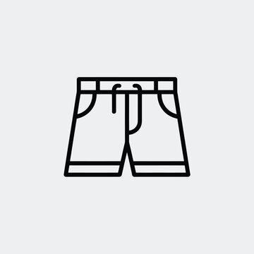 Simple line drawing of a pair of casual summer shorts