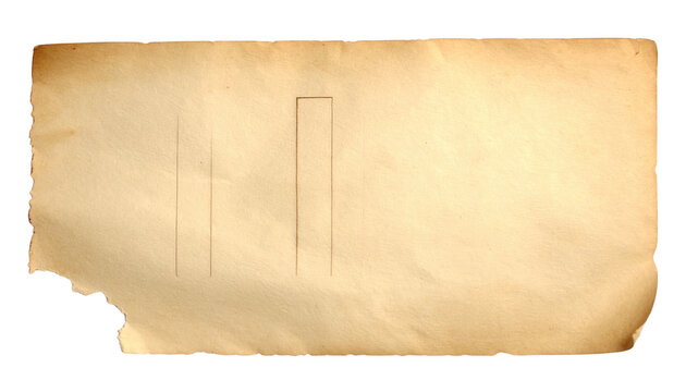 Texture de papier ancien vintage avec bords us&eacute;s et taches de vieillissement sur fond blanc, id&eacute;al pour arri&egrave;re-plan de parchemin historique.