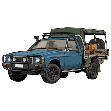 Australian Ute Pickup Truck Vector Illustration Isolated