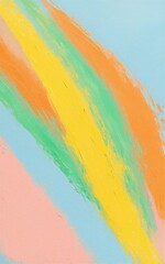 Fototapeta premium Vibrant diagonal brushstrokes of orange yellow green and pink against