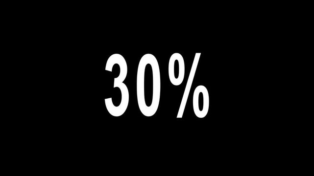 abstract 30 percent animation on black background 4k video...