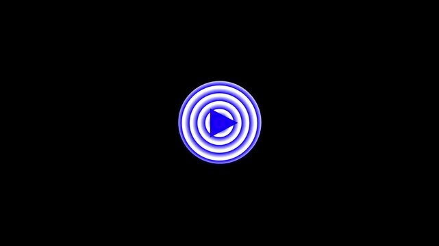 play icon, video play icon for website and mobile design animation on black background. glowing play button animation. Press to play 4k video...