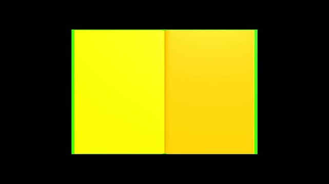 4k 3D Flipping book page curl transition animation being flipped over, Opening book video.	