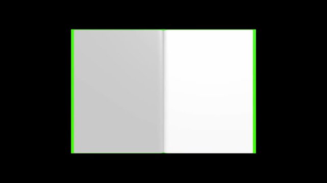 4k 3D Flipping book page curl transition animation being flipped over, Opening book video.	