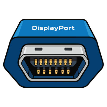 mini displayport connector flat vector illustration
