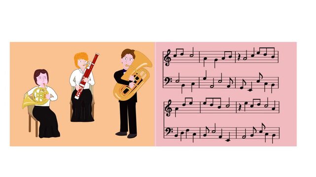 クラシック音楽を演奏している動画素材。