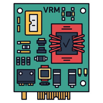 VRM Printed Circuit Board Flat Vector Illustration Template