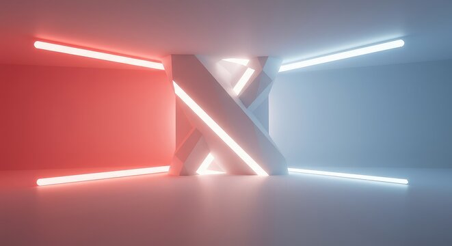 Abstract rendered image showing a bright, empty void with extreme geometric distortion and non-Euclidean warped perspective, tunnel, void, geometry