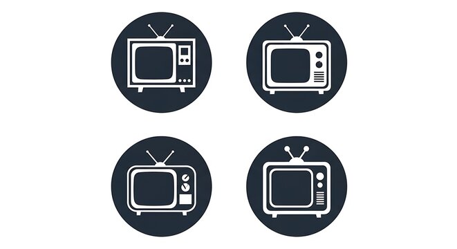 Retro Television Sets Icon Collection.