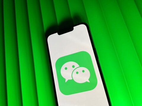 wechat photo. wechat on screen.
