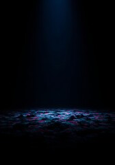 Obraz premium A profound expanse of infinite darkness consumes every ray of light, creating a deep vacuum of absolute nothingness and eternal silence, emptiness, vacuum, matte