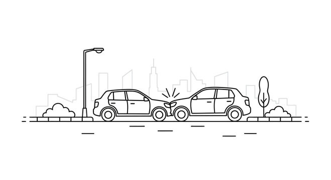 Cars crash into each other.