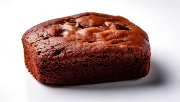 Delicious Homemade Banana Bread Loaf on White Background.