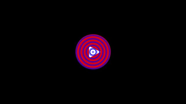 play icon, video play icon for website and mobile design animation on black background. glowing play button animation. Press to play 4k video...