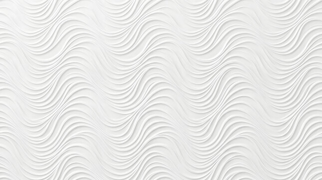 Elegant monochrome white seamless wave texture pattern background for design projects
