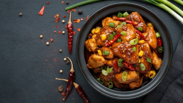 A plate of sri lankan chicken devil